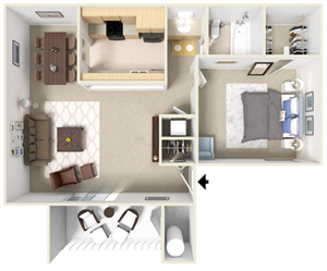 Floorplan Photos Gallery 1 Bed 1 Bath Floor Plan at Harvard Place Apartments, Lithonia, GA, 30058