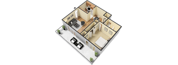 One Bedroom Floor Plan at Elevate at The Pointe, Georgia, 30067