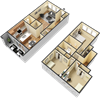 Three Bedroom Floor Plan Three Bedroom Floor Plan at Elevate at The Pointe, Marietta