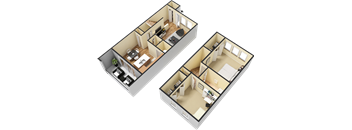 Two Bedroom Floor Plan at Elevate at The Pointe, Georgia