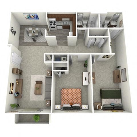 a floor plan of a two bedroom apartment