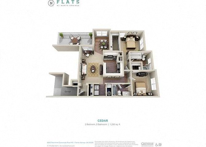 us state 3 bedrooms floor plan | apartments for rent in kirkland wa | the flats at Flats at North Springs, Sandy Springs