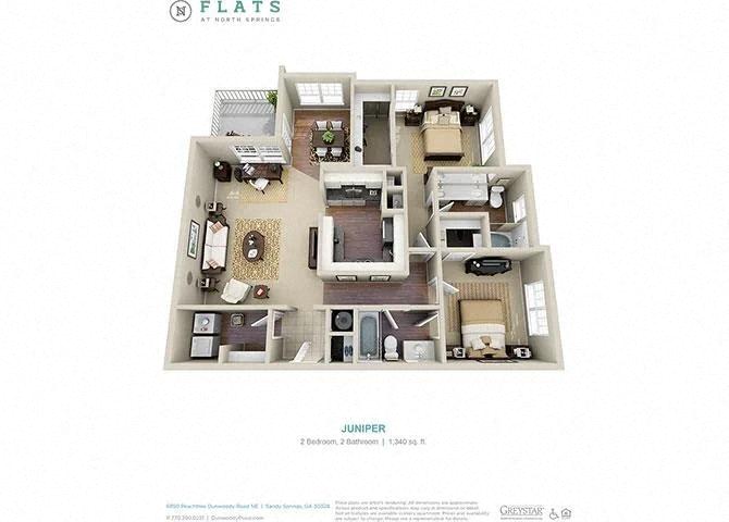 a floor plan of a building with a white background at Flats at North Springs, Georgia
