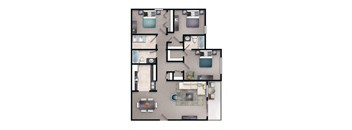 3 bedroom floor plan Ballantyne Common of Stockbridge, Stockbridge, GA
