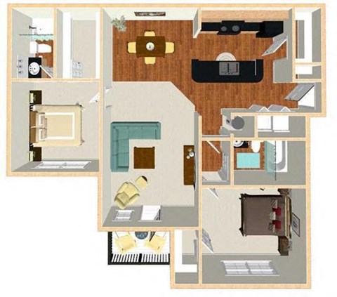 B1 Floor Plan at Marbella Place, Stockbridge, GA