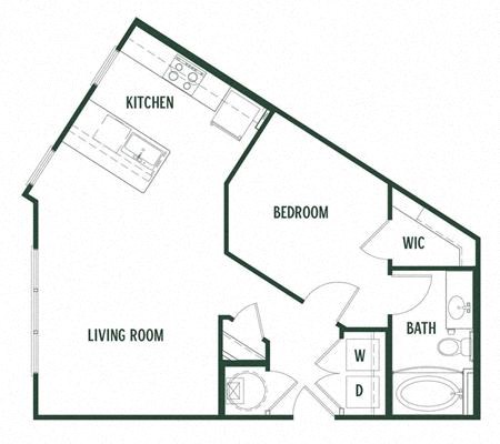 1 bedroom 1 bathroom Boxelder Floor Plan at Arcadia Decatur, Decatur, 30030