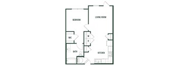 1 bedroom 1 bathroom Dogwood Floor Plan at Arcadia Decatur, Decatur, Georgia