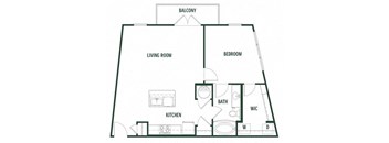 1 bedroom 1 bathroom  Laurel Floor Plan at Arcadia Decatur, Decatur, 30030