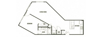 1 bedroom 1 bathroom  Loblolly Floor Plan at Arcadia Decatur, Decatur, Georgia
