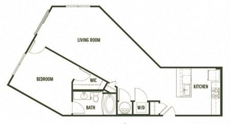 1 bedroom 1 bathroom  Loblolly Floor Plan at Arcadia Decatur, Decatur, Georgia