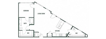 1 bedroom 1 bathroom  Longleaf Floor Plan at Arcadia Decatur, Decatur