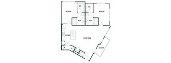 2 bedroom 2 bathroom Persimmon Floor Plan at Arcadia Decatur, Decatur