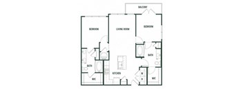 2 bedroom 2 bathroom  Shortleaf Floor Plan at Arcadia Decatur, Decatur, GA