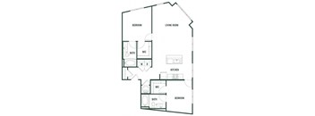 2 bedroom 2 bathroom  Silverbell Floor Plan at Arcadia Decatur, Decatur, Georgia