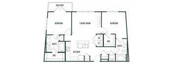 2 bedroom 2 bathroom Spruce Floor Plan at Arcadia Decatur, Decatur, GA