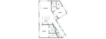 2 bedroom 2 bathroom Sugarberry Floor Plan at Arcadia Decatur, Georgia