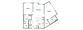 2 bedroom 2 bathroom  Willow Floor Plan at Arcadia Decatur, Decatur, 30030