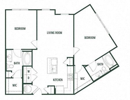 2 bedroom 2 bathroom  Willow Floor Plan at Arcadia Decatur, Decatur, 30030
