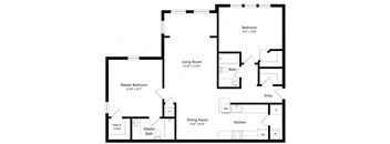 2BedroomA Floor Plan at Indigo Apartments, Gainesville, GA