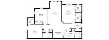3BedroomB Floor Plan at Indigo Apartments, Gainesville