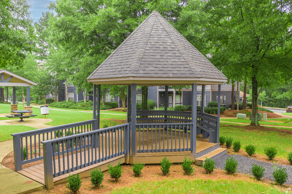 a gazebo in a park