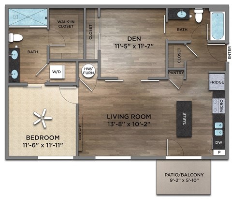 Grinstead Floor Plan at Century Baxter Avenue, Louisville, 40204