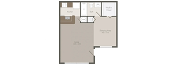Studio floor plan C at the Grove at St. Andrews, Columbia, SC