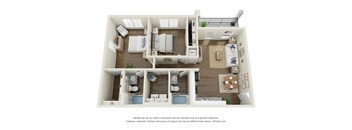 2 Bed 2 Bath Floor Plan  at Highland Hills Apatrtments, Grovetown, Georgia