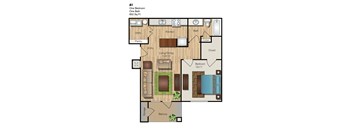 A 1 bedroom apartment with a pantry, utility, and bathroom.