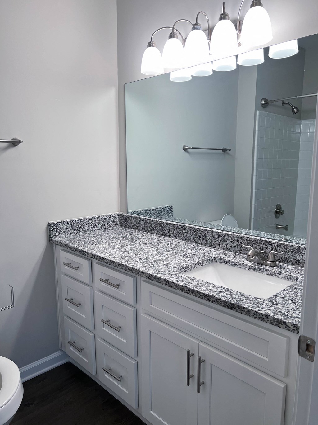 Bathroom with mirror and storage Dakota Mill Creek Buford, GA