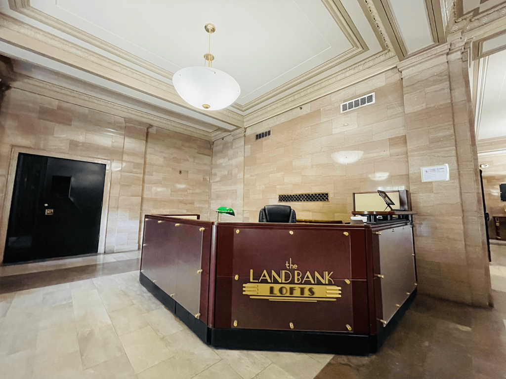 Land Bank Lofts in downtown Columbia SC resident concierge desk