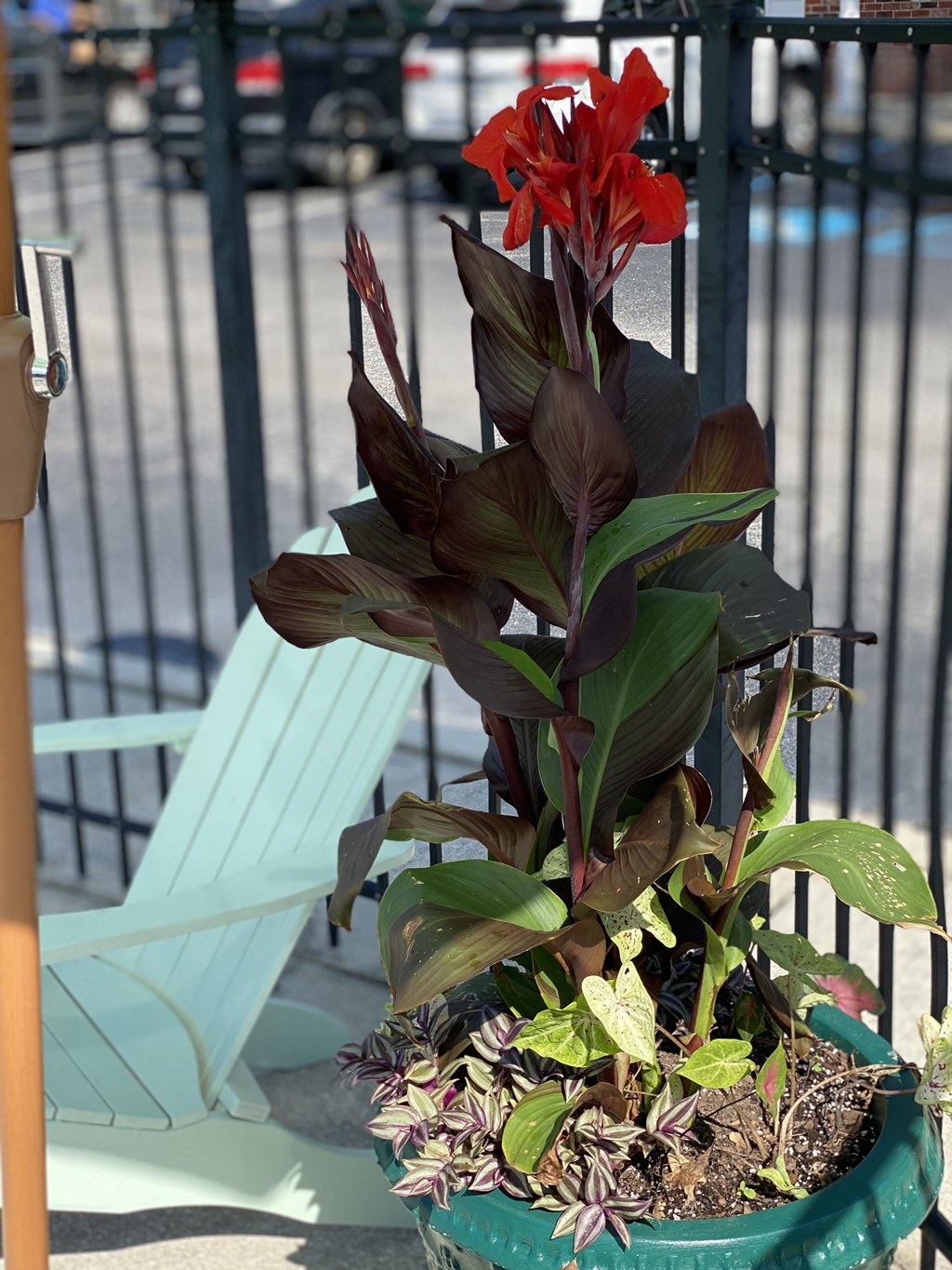 Retreat at Palm Pointe, North Charleston South Carolina, adirondack chairs with beautiful flower pots