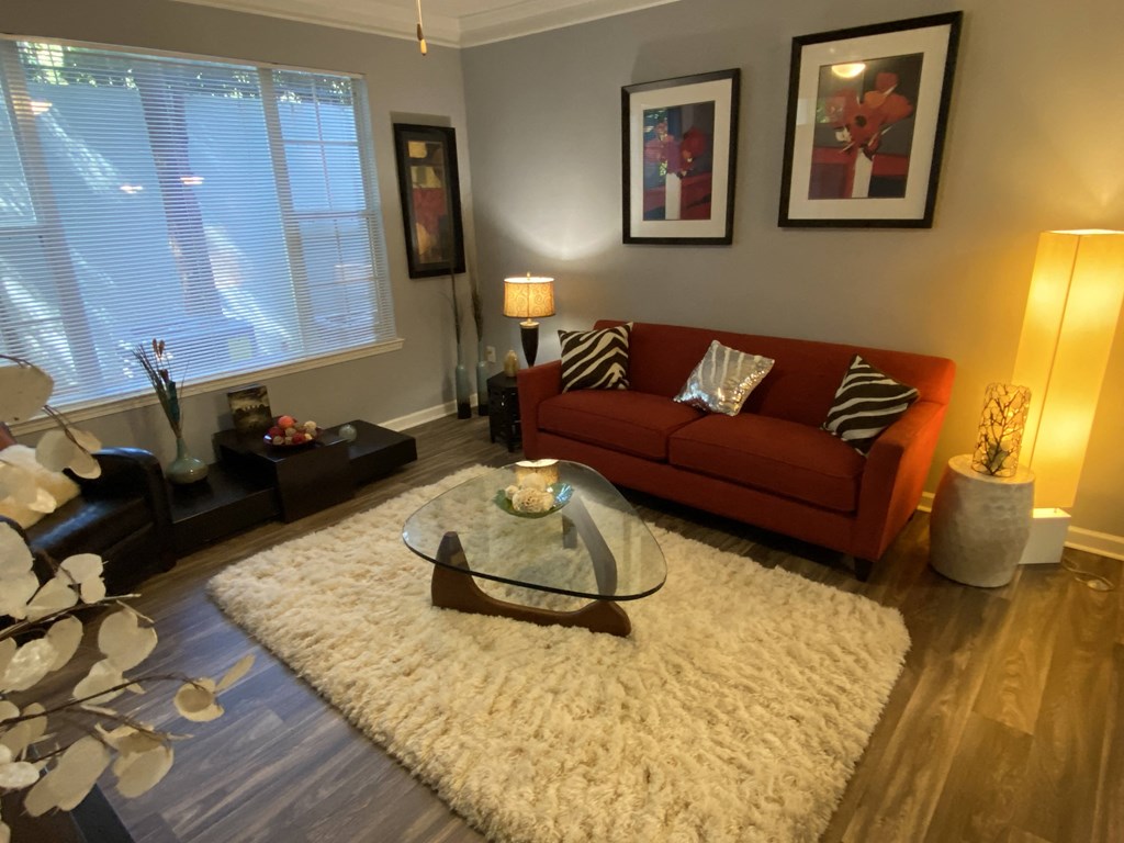 Edgewater Vista Apartments, Decatur Georgia, living room with patio access