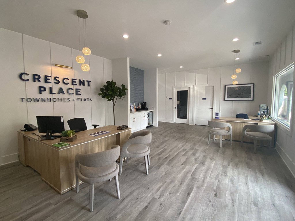 a view of the crescent place waiting room at Crescent Place Apartments, Savannah, Georgia