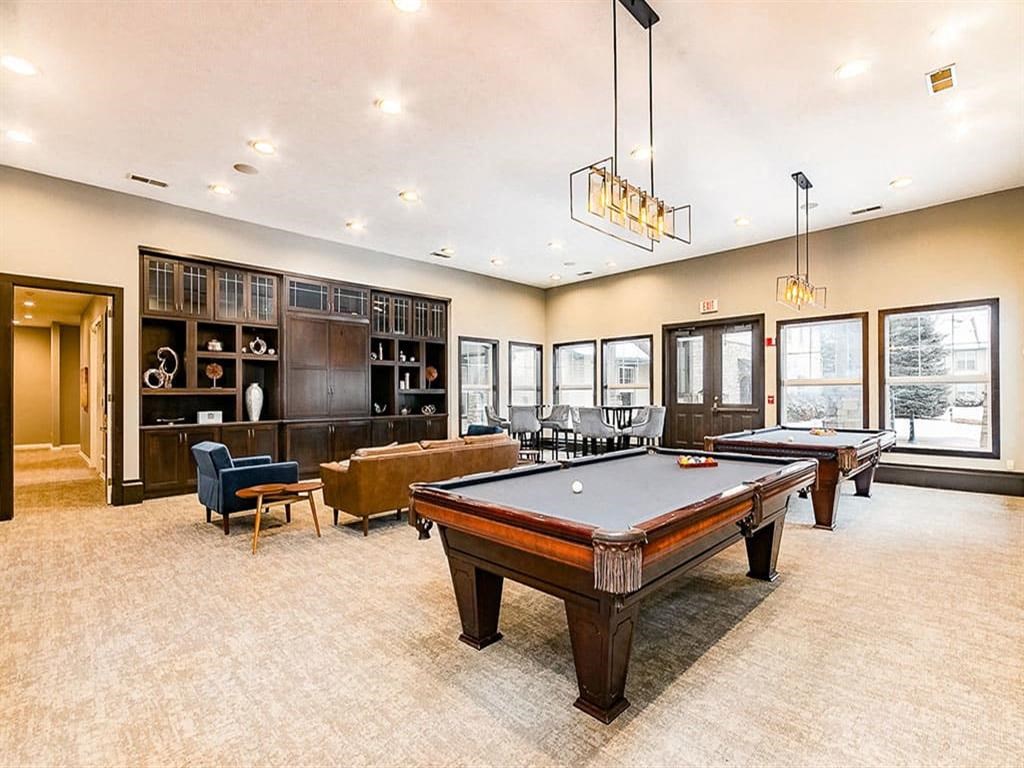 Billiards Table In Clubhouse at Elevate on Main, Granger, 46530