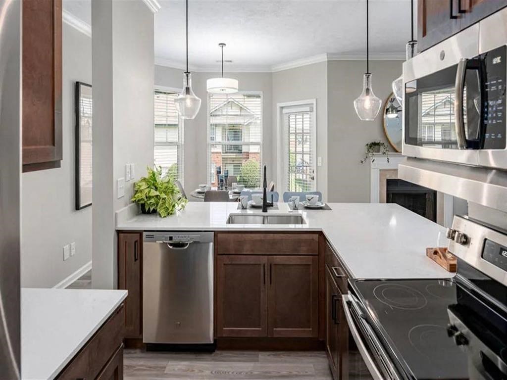 Fully Equipped Kitchen at Elevate on Main, Granger, Indiana