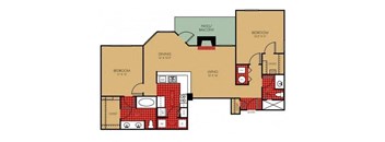 Bradley 2 Bed 2 Bath Floor Plan at Elevate on Main, Granger, IN, 46530