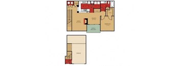 One Bed One Bath Floor Plan at Elevate on Main, Granger, 46530