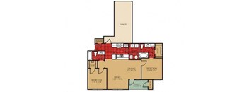 Two bedroom Two bathroom Floor Plan at Elevate on Main, Granger