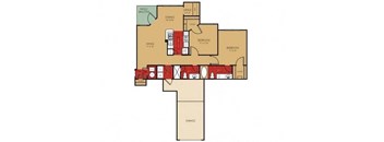 Taliesin Two Bed Two Bath Floor Plan at Elevate on Main, Granger, IN