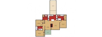 Three Bedroom Two Bath Floor Plan at Elevate on Main, Granger, Indiana