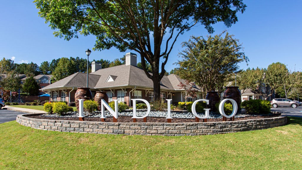 the roundabout sign in front of a house at Indigo Apartments Gainesville, Georgia