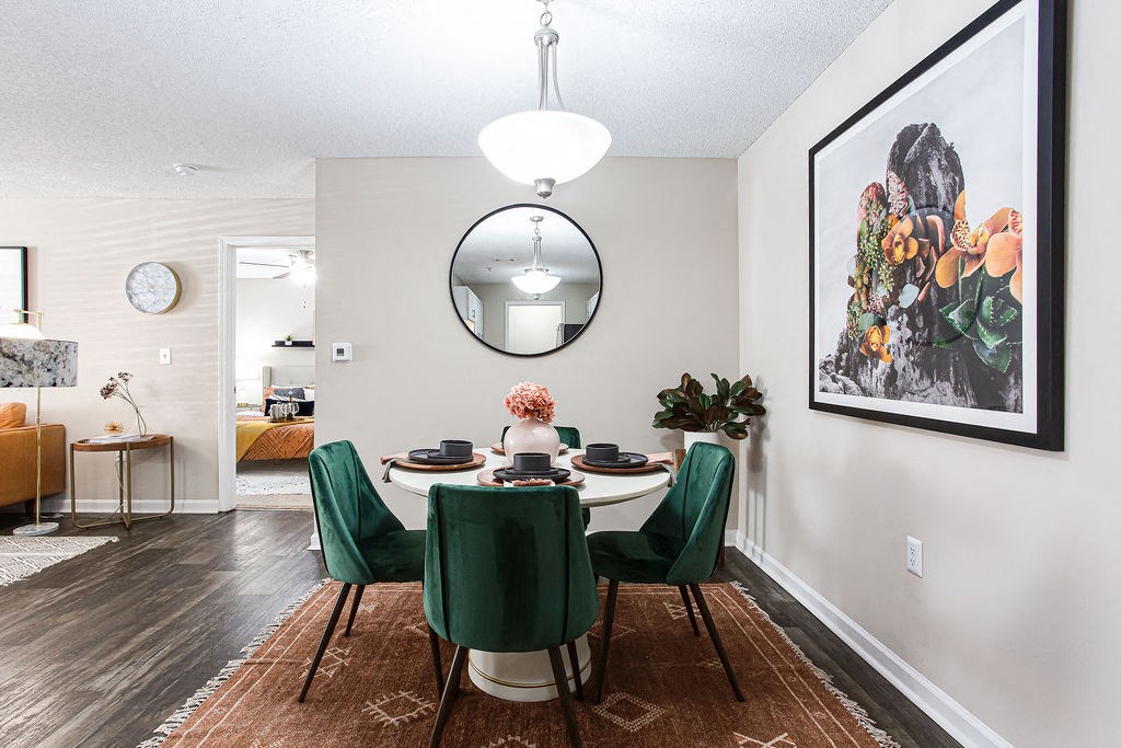 a dining room with a table and chairs at Emery Village, Georgia, 30504