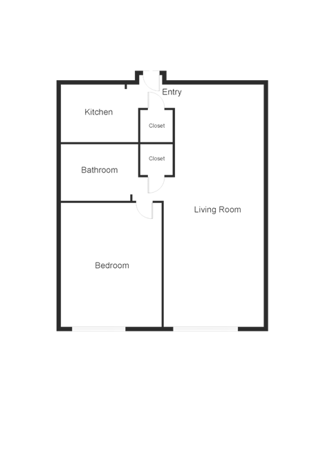 1 bed 1 bath floor plan A at Crest on Peachtree, Georgia
