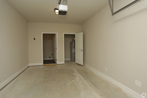 Garage with storage area at Highborne apartments Augusta, GA