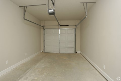 Interior attached garage at Highborne apartments Augusta, GA