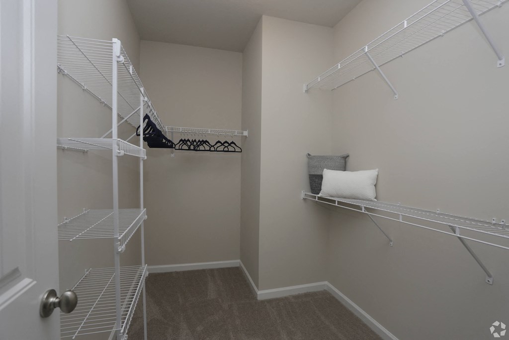 Spacious walk-in closet at Highborne apartments Augusta, GA