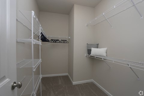 Spacious walk-in closet at Highborne apartments Augusta, GA