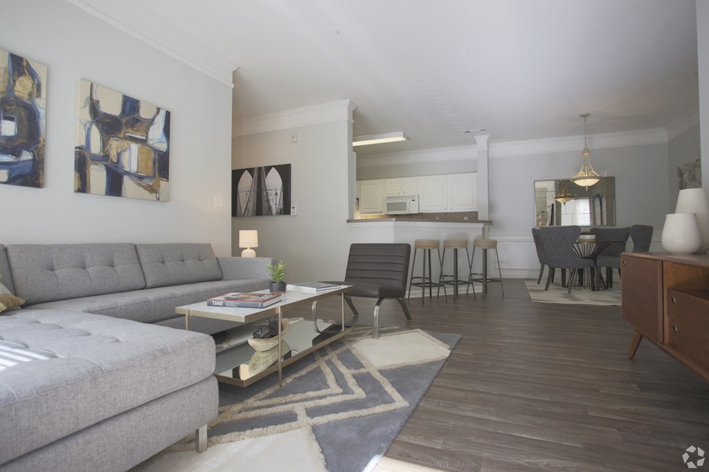 Living room and modern kitchen Dakota Mill Creek Buford, GA