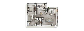 1 bed 1 bathroom Montreal Floor Plan at Century Belmont Station, Louisville, 40243